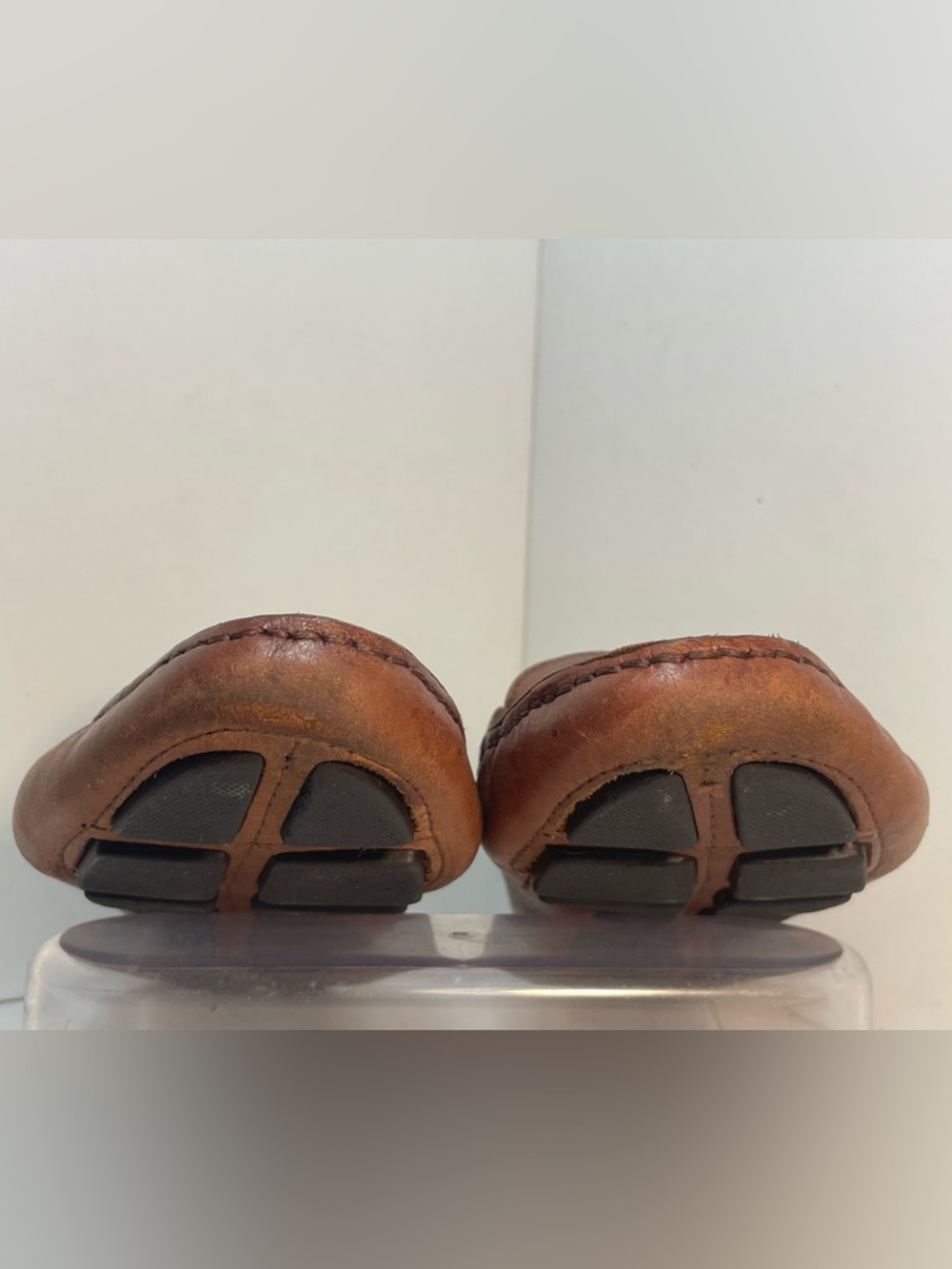 Saks Fifth Avenue Cognac Brown Leather Loafers Womens Size 8B VGUC - Picture 14 of 14